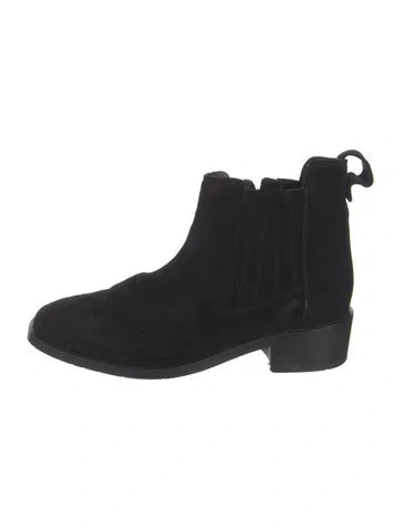 Pre-owned Aquatalia Suede Chelsea Boots In Black
