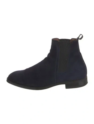 Pre-owned Aquatalia Suede Chelsea Boots In Blue