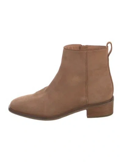 Pre-owned Aquatalia Suede Chelsea Boots In Brown