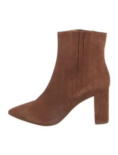 Pre-owned Aquatalia Suede Chelsea Boots In Brown