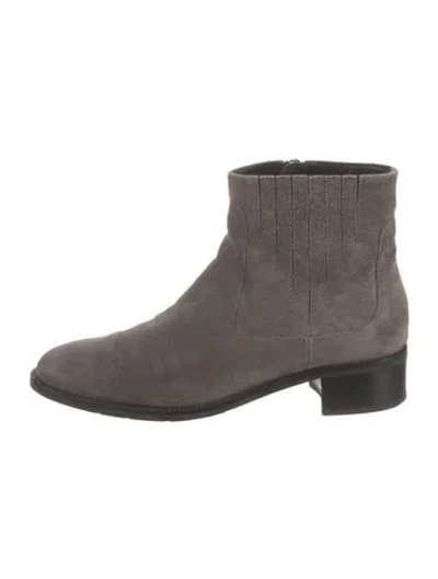 Pre-owned Aquatalia Suede Chelsea Boots In Gray