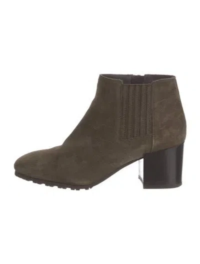 Pre-owned Aquatalia Suede Chelsea Boots In Green