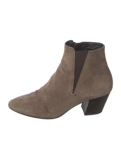 Pre-owned Aquatalia Suede Chelsea Boots In Neutral