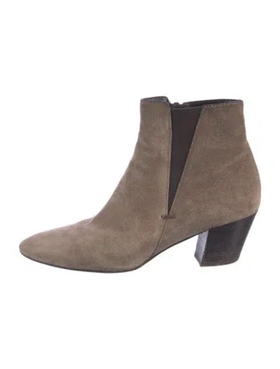 Pre-owned Aquatalia Suede Chelsea Boots In Neutrals