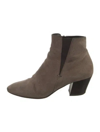 Pre-owned Aquatalia Suede Colorblock Pattern Chelsea Boots In Neutral