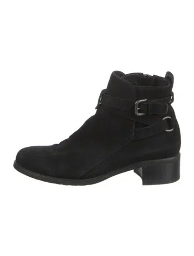Pre-owned Aquatalia Suede Combat Boots In Black