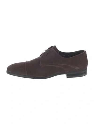 Pre-owned Aquatalia Suede Derby Shoes In Brown