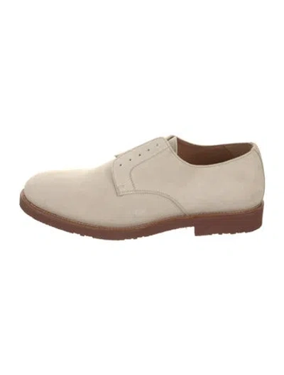 Pre-owned Aquatalia Suede Derby Shoes In Neutral