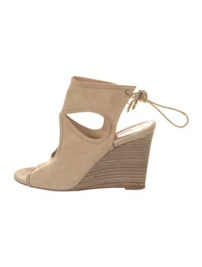 Pre-owned Aquatalia Suede Espadrilles In Neutral