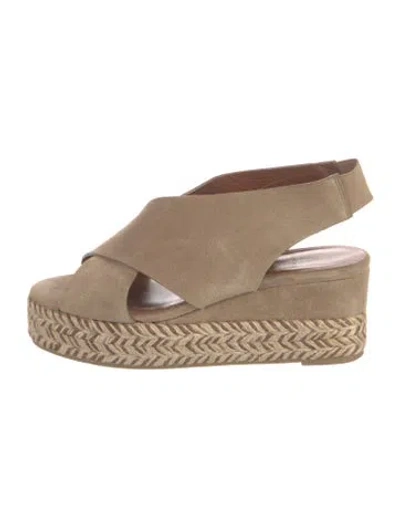 Pre-owned Aquatalia Suede Espadrilles In Neutral