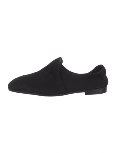Pre-owned Aquatalia Suede Flats In Black