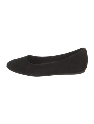 Pre-owned Aquatalia Suede Flats In Black