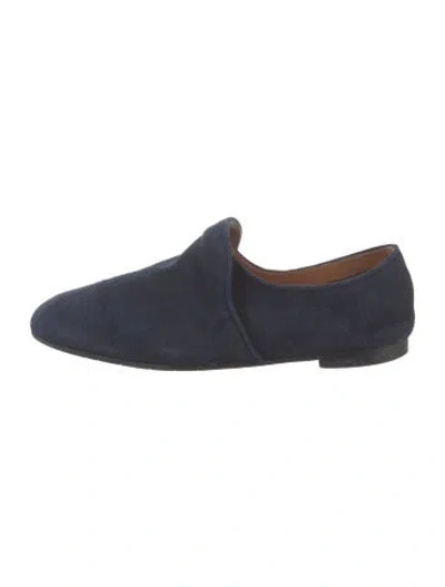 Pre-owned Aquatalia Suede Flats In Blue
