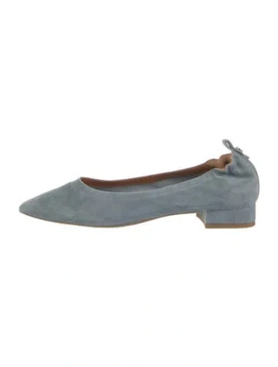 Pre-owned Aquatalia Suede Flats In Blue