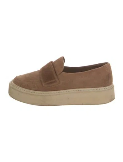 Pre-owned Aquatalia Suede Flats In Brown