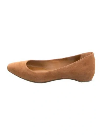 Pre-owned Aquatalia Suede Flats In Neutrals
