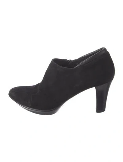 Pre-owned Aquatalia Suede Leather Trim Embellishment Pumps In Black