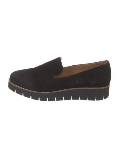 Pre-owned Aquatalia Suede Loafers In Black
