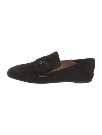 Pre-owned Aquatalia Suede Loafers In Black