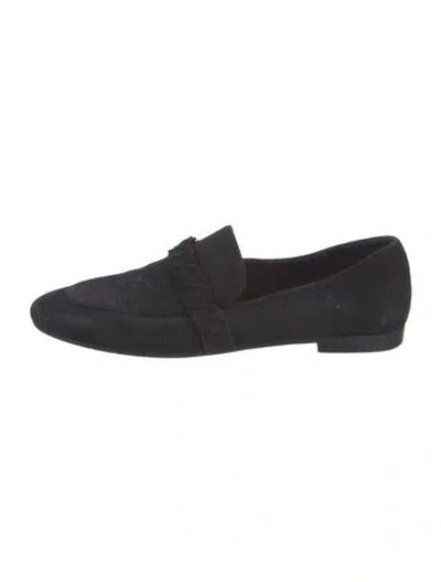 Pre-owned Aquatalia Suede Loafers In Black