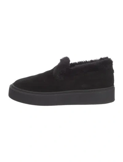 Pre-owned Aquatalia Suede Loafers In Black