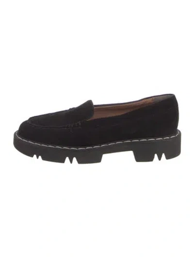 Pre-owned Aquatalia Suede Loafers In Black