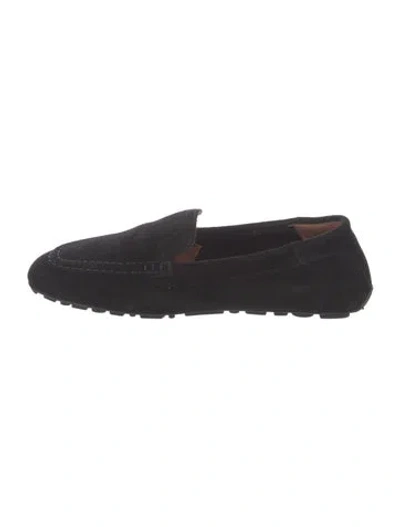 Pre-owned Aquatalia Suede Loafers In Black