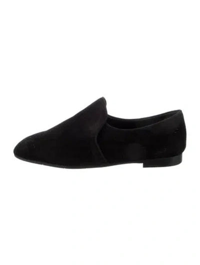 Pre-owned Aquatalia Suede Loafers In Black