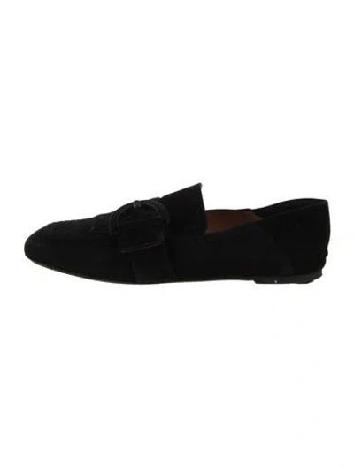 Pre-owned Aquatalia Suede Loafers In Black