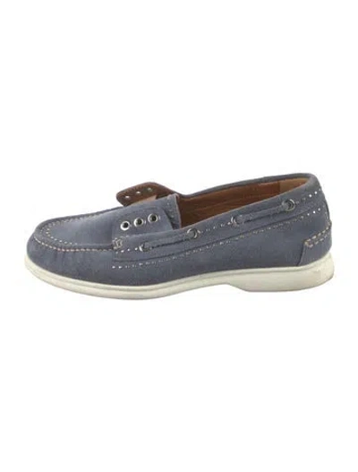 Pre-owned Aquatalia Suede Loafers In Blue