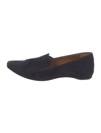 Pre-owned Aquatalia Suede Loafers In Blue
