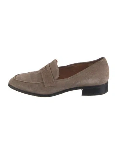 Pre-owned Aquatalia Suede Loafers In Brown