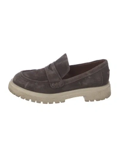 Pre-owned Aquatalia Suede Loafers In Brown