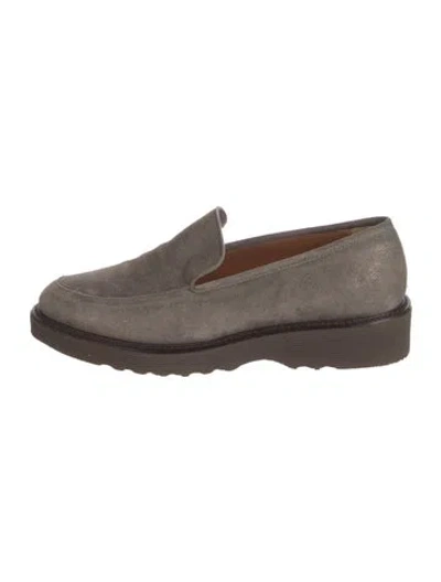 Pre-owned Aquatalia Suede Loafers In Gray