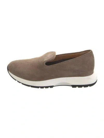 Pre-owned Aquatalia Suede Loafers In Neutrals