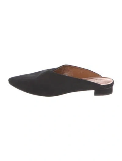 Pre-owned Aquatalia Suede Mules In Black