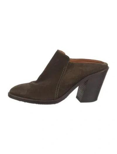 Pre-owned Aquatalia Suede Mules In Brown
