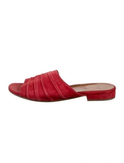 Pre-owned Aquatalia Suede Mules In Red
