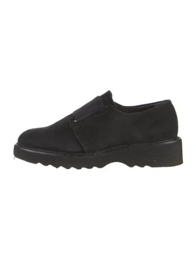 Pre-owned Aquatalia Suede Oxfords In Black
