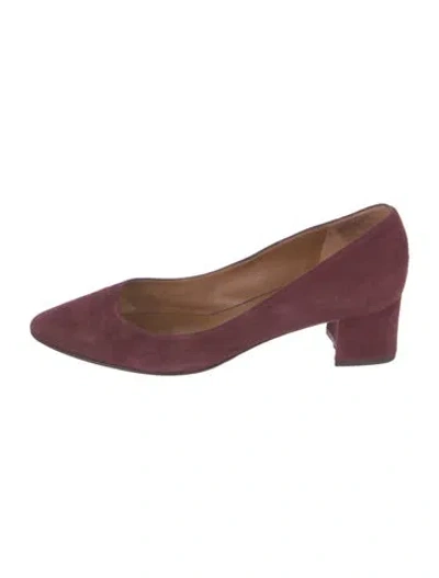 Pre-owned Aquatalia Suede Pumps In Burgundy
