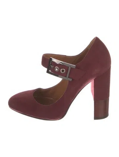 Pre-owned Aquatalia Suede Pumps In Burgundy