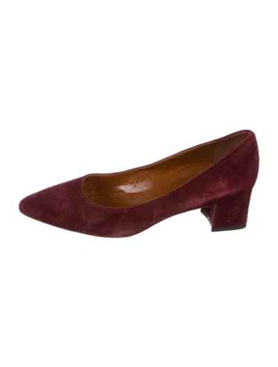 Pre-owned Aquatalia Suede Pumps In Burgundy