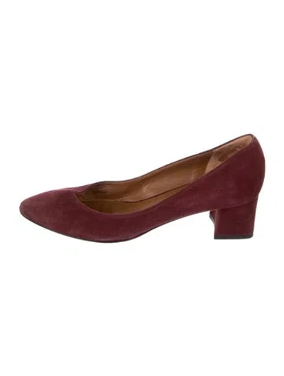 Pre-owned Aquatalia Suede Pumps In Burgundy
