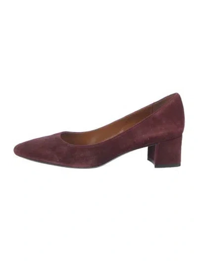 Pre-owned Aquatalia Suede Pumps In Burgundy
