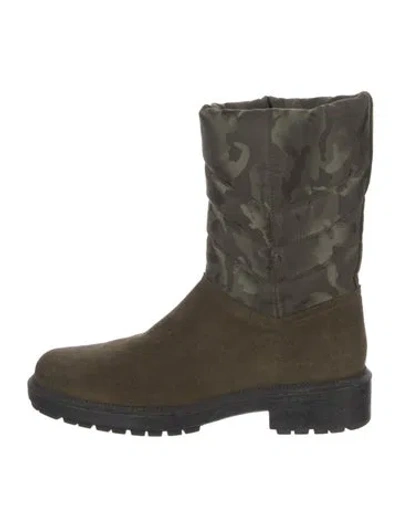 Pre-owned Aquatalia Suede Rain Boots In Black