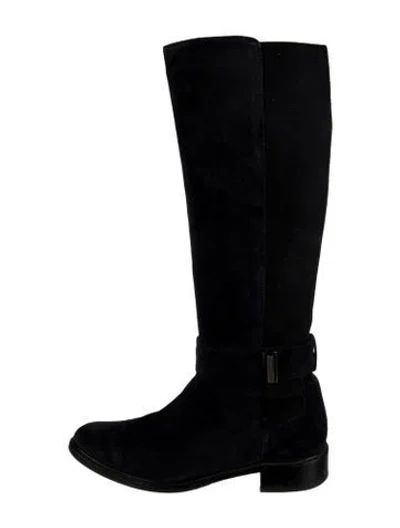 Pre-owned Aquatalia Suede Riding Boots In Blue
