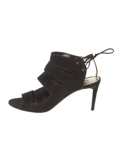 Pre-owned Aquatalia Suede Sandals In Black