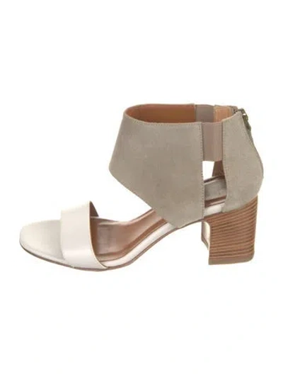 Pre-owned Aquatalia Suede Sandals In Neutrals