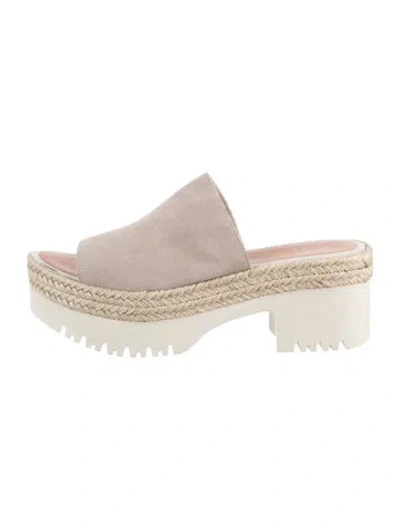 Pre-owned Aquatalia Suede Slides In Grey
