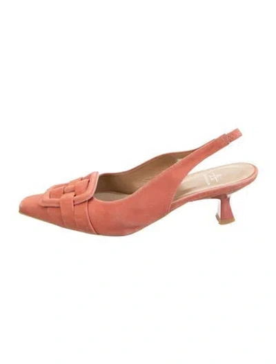 Pre-owned Aquatalia Suede Slingback Pumps In Pink